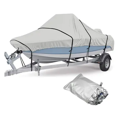 (17-19ft) Boat Cover 210D Oxford Cloth Waterproof Trailerable Fish Speed Outdoor Yacht Cover Sun