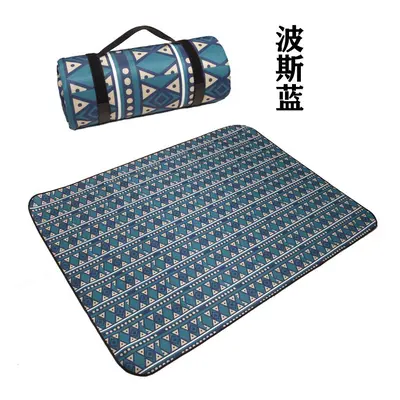 (Blue, 200x150cm) 2Mx2M Outdoor Ethnic Camping Mat Thickened Outdoor Picnic Mat Picnic Cloth Flo