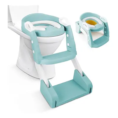 Kidoola 2-in-1 Toddler Potty Training Toilet Seat with Ladder, Portable Kids Toilet Seat with No