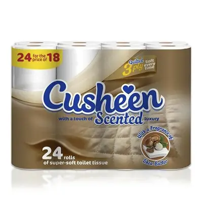 Cusheen Quilted Shea Butter Ply Toilet Paper Rolls, Rolls