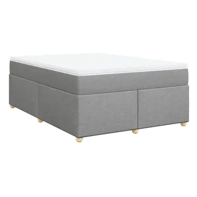 (light grey, x cm) vidaXL Box Spring Bed with Mattress Bed Frame Dark Brown 140x200 cm Fabric