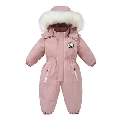 (pink, 90cm) -30 Degree Winter Baby Ski Suit Jumpsuit Outwear Suits For Infants Baby Ski Suit Th