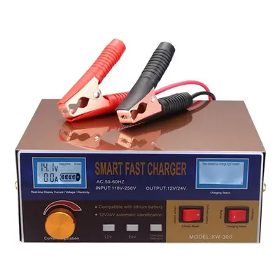 (bronze, UK Plug) Intelligent Automatic Battery Charger 12v/24v Battery Charger Reconditioner Pu