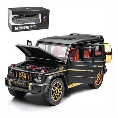 (black, 22*8.5*9.5cm) 1/24 Benz G63 Amg Model Car, Zinc Alloy Pull Back Toy Car With Sound And L