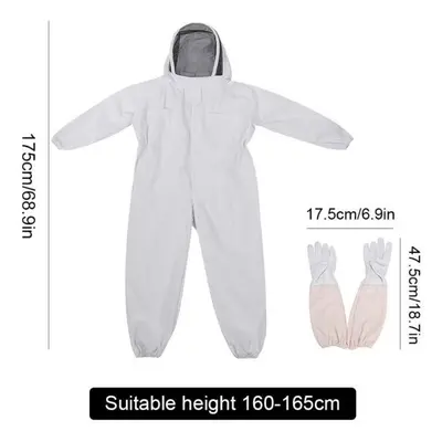 (L) Bee Proof Protective Clothing Full Body Beekeeping Suit Farm Unisex Safety Outfit With Glove