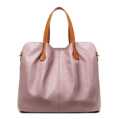 (pink) Soft Genuine Leather Tote Composite Bag Luxury Handbags Women Shoulder Messenger Bags Des