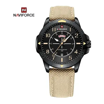 (black,yellow, 255mm) Naviforce Men&apos;s Watches Quartz Army Waterproof Wristwatch Nf9204n