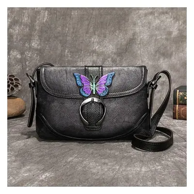 (grey) Johnature Retro First Layer Cow Leather Women Bag Hand Painted Leisure Shoulder Bags Hasp