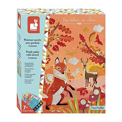 Janod - Pearlescent Painting Set with Seasons Stencil - Les Ateliers Du Calme - Childrens Creati