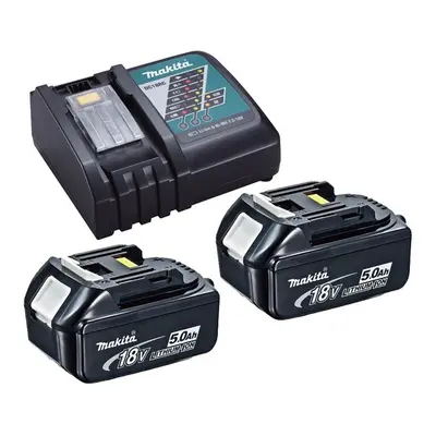 2 x Genuine Makita 18V 5.0Ah LXT Lithium Battery BL1850 + DC18RC Fast Charger