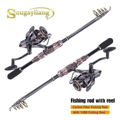 (1.8m Rod&Reel 2000) Fishing Rod And Reel Telescopic Fishing Rod With 14bb Spinning Reel Sea Sal