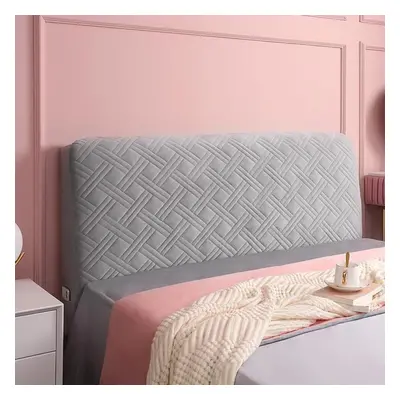 (silver, W130 x H70cm) Nordic Grid Bed Headboard Cover All Inclusive Bedside Bed Head Cover Warm