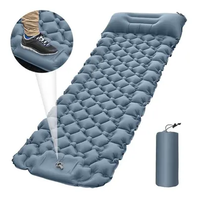 (light grey, One Seat) New Ultralight Sleeping Pad Portable Camping Mat Inflatable Air Mattress 