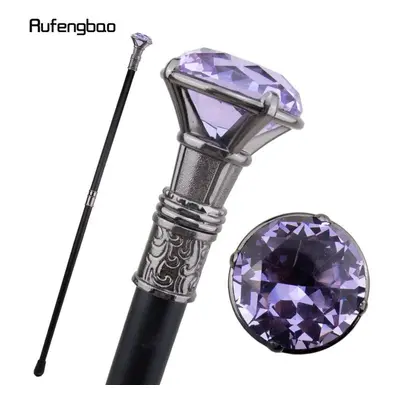 (as the picture) Purple Diamond Type Silver Walking Cane Fashion Decorative Walking Stick Gentle