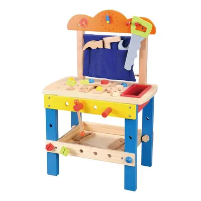 Lelin Wooden Childrens DIY Builder Carpentry Construction Work Bench Kids Pretend Play Toy Tool 