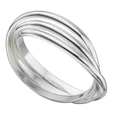 (P) Silver Russian Wedding Ring Three Band Hallmark