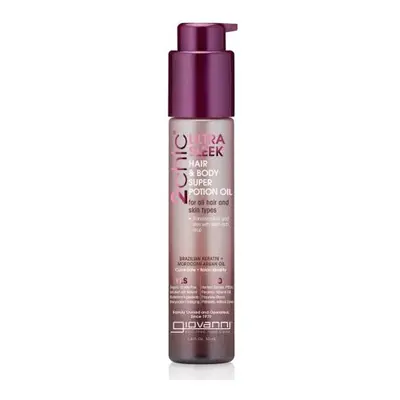 Giovanni 2Chic Brazilian Keratin & Argan Oil Ultra-Sleek, Hair & Body Super Potion Oil, 53ml