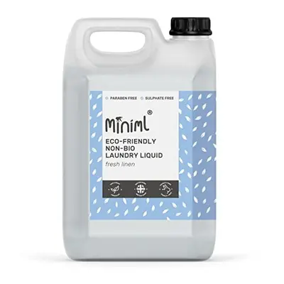 Miniml Eco Laundry Liquid Washing Detergent 5L Refill - Natural Non Bio Fresh Linen Scented Clot