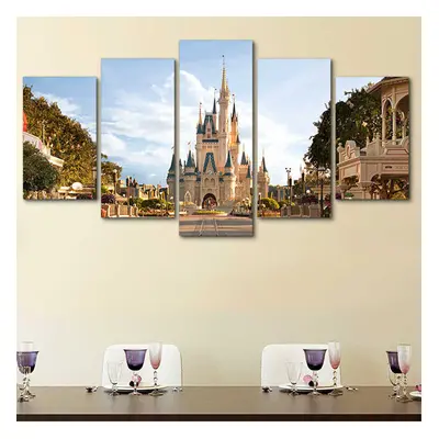 (Style 05, 16x24inch*2,16x32inch*2,16x40inch*1) Panels Castle Canvas wall art for home Decor