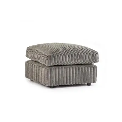 (Grey) Large Jumbo Cord Fabric Footstool