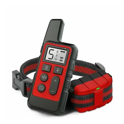 (Red) Dog Training Collar Pet 500m Remote Control Rechargeable