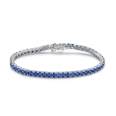 Created Nano Sapphire Bracelet Solid Real Sterling Silver Bracelets & Bangles Romantic For Women