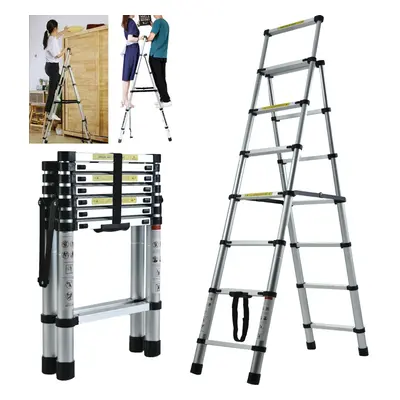 (5+6 Step Ladder) Telescopic Extension Folding Step Ladder Aluminum Telescoping Stepladder Multi