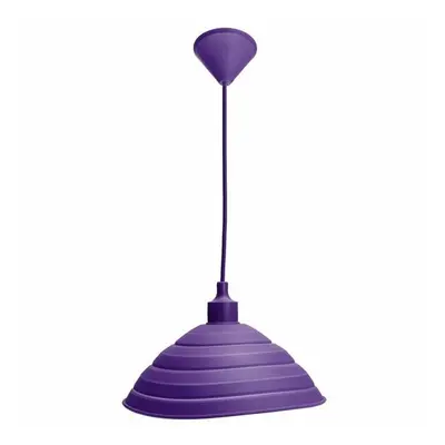 (Purple) Pendant Lamp Holder Colorful Silicone Folding Lampshade Ceiling Light Socket AC 110-240