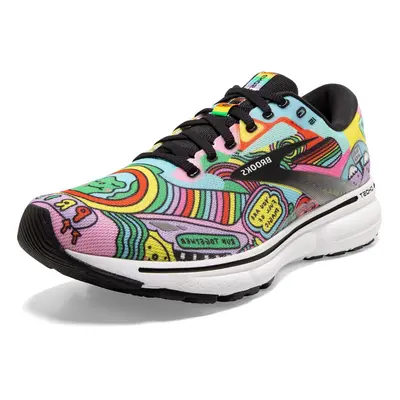 Brooks Women's Ghost Neutral Running Shoe - Black/White/Multi - 5.5 Medium