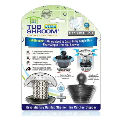 TubShroom Bathtub Hair Catcher Drain Protector Silicone Stainless Steel Standard