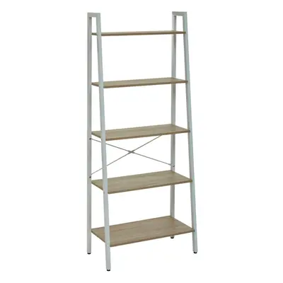 Premier Housewares Bradbury Five Tier Natural Oak Veneer Ladder Shelf Unit