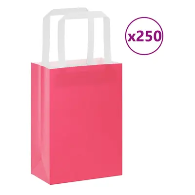 (pink, x x cm/ pcs) vidaXL Paper Bags pcs with Handles White 21x11x28 cm Paper Grocery Bag