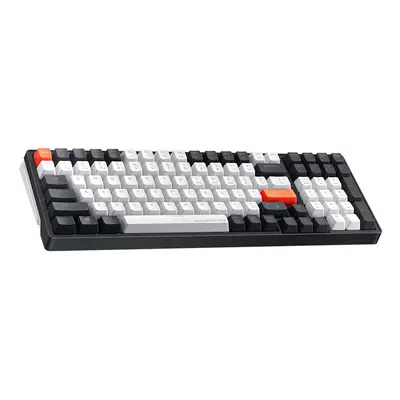 (White+Grey, Blue Switch) Mechanical Gaming Keyboard Dual Mode Type-C Wired Bluetooth5.0 Keys Tr