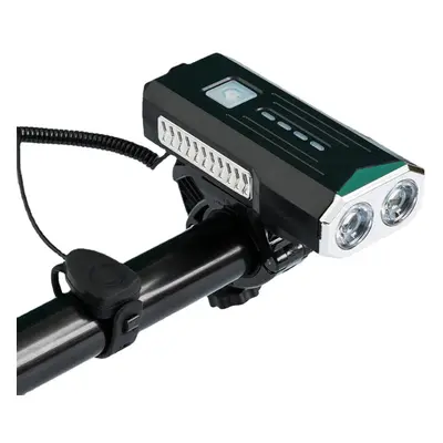 (Silver) Bicycle Headlight Super Bright Modes USB Rechargeable Bike Front Light with 120dB Horn 