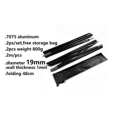 2 pack High Quality Outdoor Ultralight Aluminium Alloy Sun Shelter Support Rod Pole tarp poles