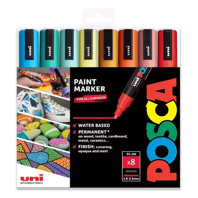 POSCA PC-5M Paint Marker Art Pens - 1.8-2.5mm - Summer Tones - Pens in Gift Box