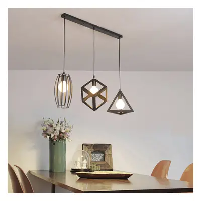 Antique Pendant Light Creative Geometric Vintage Hanging Lamp Heads Pendant Lamp Black Retro Cei