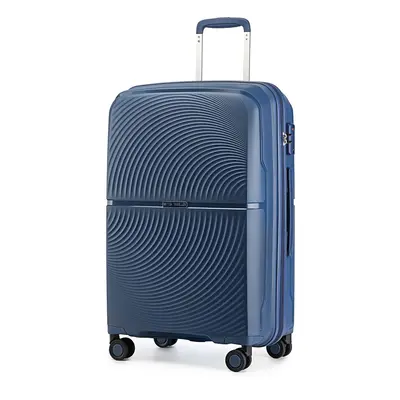 (Navy inch) Navy Texture14/20/24/28Inch PP Hard Shell Suitcase