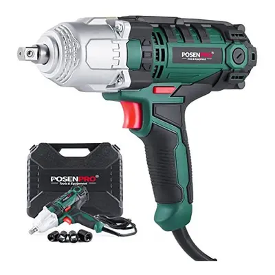 POSENPRO Electric Impact Wrench, 1/2-Inch with Detent Pin Anvil, Heavy Duty 550W Corded 500N.m M