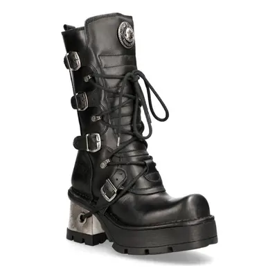 (39) New Rock 373-S33 Ladies Blck Gothic Mid Calf Boots