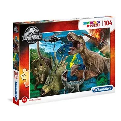 Clementoni - - Supercolor Puzzle - Jurassic World - pieces - Made in Italy - jigsaw puzzle child