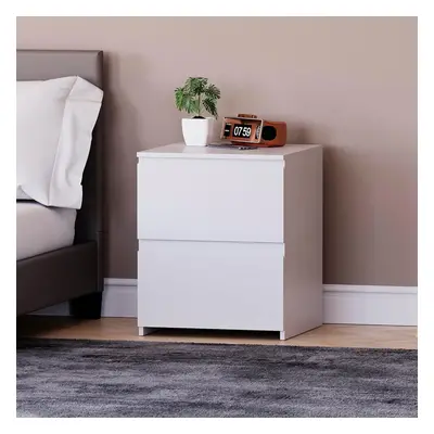 (White) Drawer Queen Bedside Cabinet Bedroom Storage Cabinet, Modern Nightstand End Table