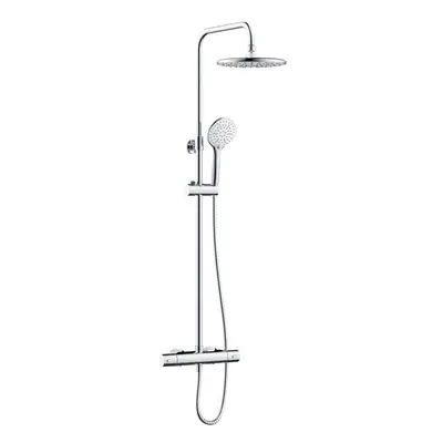 Bristan Buzz2 Adjustable Rigid Riser Dual Head Diverter Bar Mixer Thermostatic Shower - Chrome -