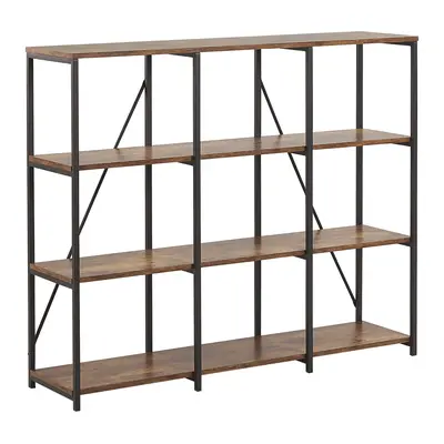 3 Tier Bookcase RHODE Dark Brown