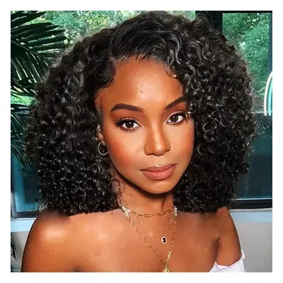 25 Cm Short Curly Bob Human Hair Wigs For Women Glueless Human Hair Wigs Full Machine Afro Curly