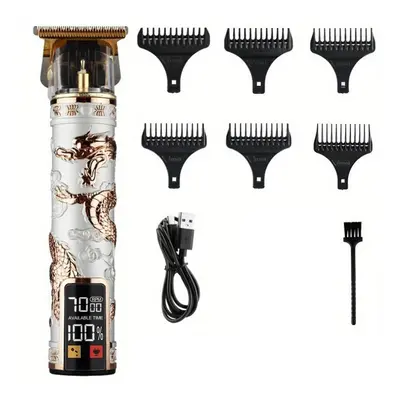 (as the picture, LJP6) Dragon Pattern Electric Hair Clipper - Professional Salon Grade Clipper F