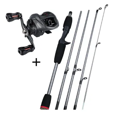 (black, Left Hand) Sougayilang 1.7m Fishing Rod Combo Portable Section Carbon Fishing Rod And 12