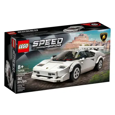 LEGO Speed Champions Lamborghini Countach, Race Car Toy Model Replica, Collectible Building Set 