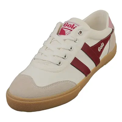 (3) Gola Badminton Womens Fashion Trainers in Off White Cerise