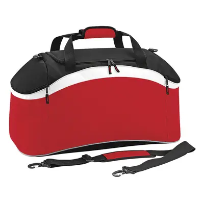 (One Size, Classic Red/ Black/ White) BagBase Teamwear Sport Holdall / Duffle Bag (54 Litres) (P